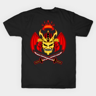 Bat Samurai with Fire Crown T-Shirt